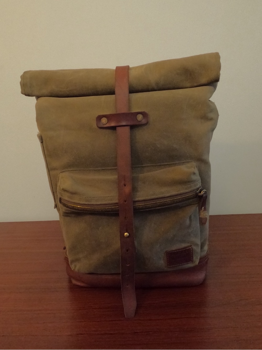 Bradley Mountain “Biographer” Roll-Top Waxed Canvas Backpack - Picture 9 of 11